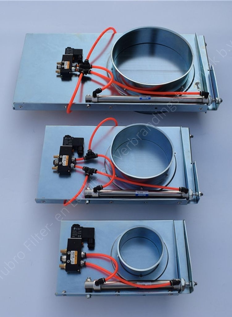 Pneumatisch-bediende_klep_plaatstaal_Tubro-002-800 Klep, pneumatisch bediend, energie besparend, stalen behuizing Leverbaar in 230V, 50-60 Hz / 24VDC en 24VAC